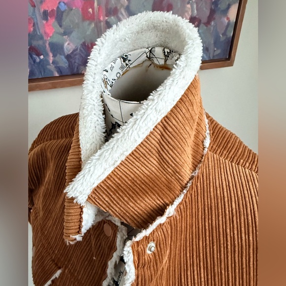 Grace & Lace Tan Corduroy Jacket with Sherpa Lining - Picture 3 of 8
